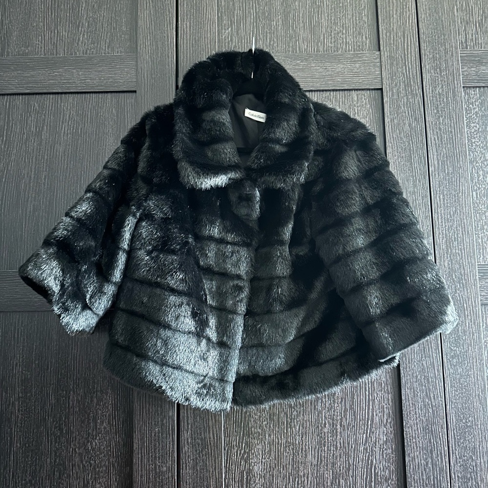 Vintage Calvin Klein Faux Fur Coat